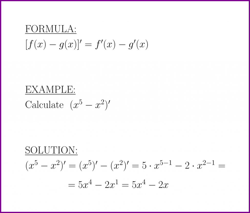 the-derivative-of-difference-of-functions-formula-and-example