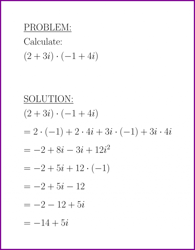 Calculate (2+3i)*(1+4i) (product of complex numbers) (problem with