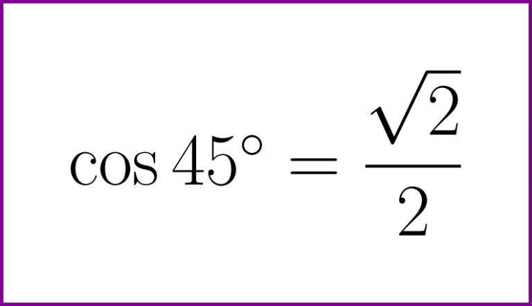 Exact Value Of Cosine Of 45 Degrees LUNLUN COM