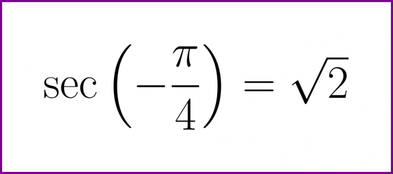 Exact value of secant of minus PI/4 – LUNLUN.COM