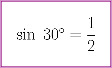 The exact value of sine of 30 degrees