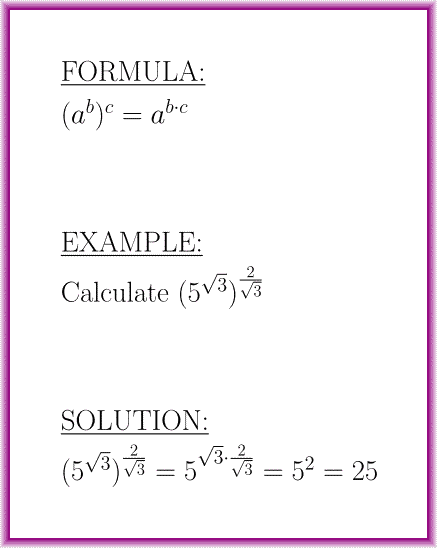 The power of power (formula with example)