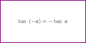 The formula for tan (-a) [formula for the tangent of minus a]