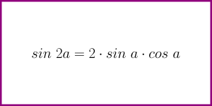 The formula for sin 2a [formula for the sine of double angle]