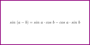The formula for sin (a - b) [formula for the sine of difference]