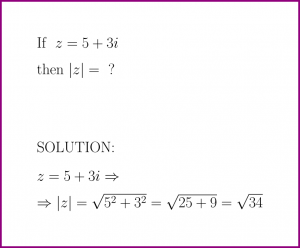 Calculate the modulus of a complex number (problem with solution) - article 1818