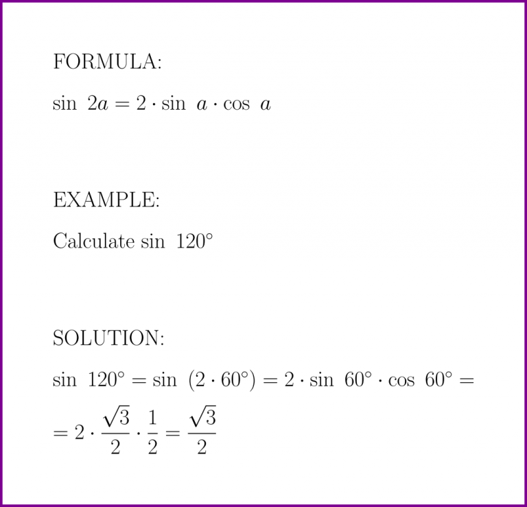 sin 2a = ? (formula with example) [sine of double angle] – LUNLUN.COM