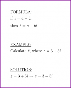 Conjugate of z (formula and example)