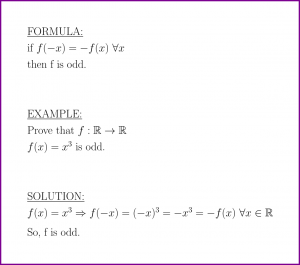 Odd functions (formula and example)
