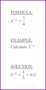 a to minus 1 (formula and example)