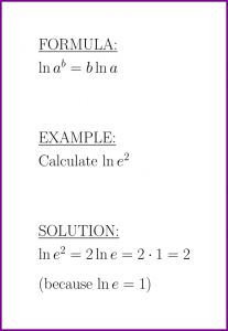ln of a to b (formula and example)