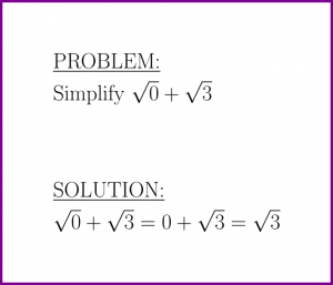 Practice Math : Radicals : problem #4 with solution
