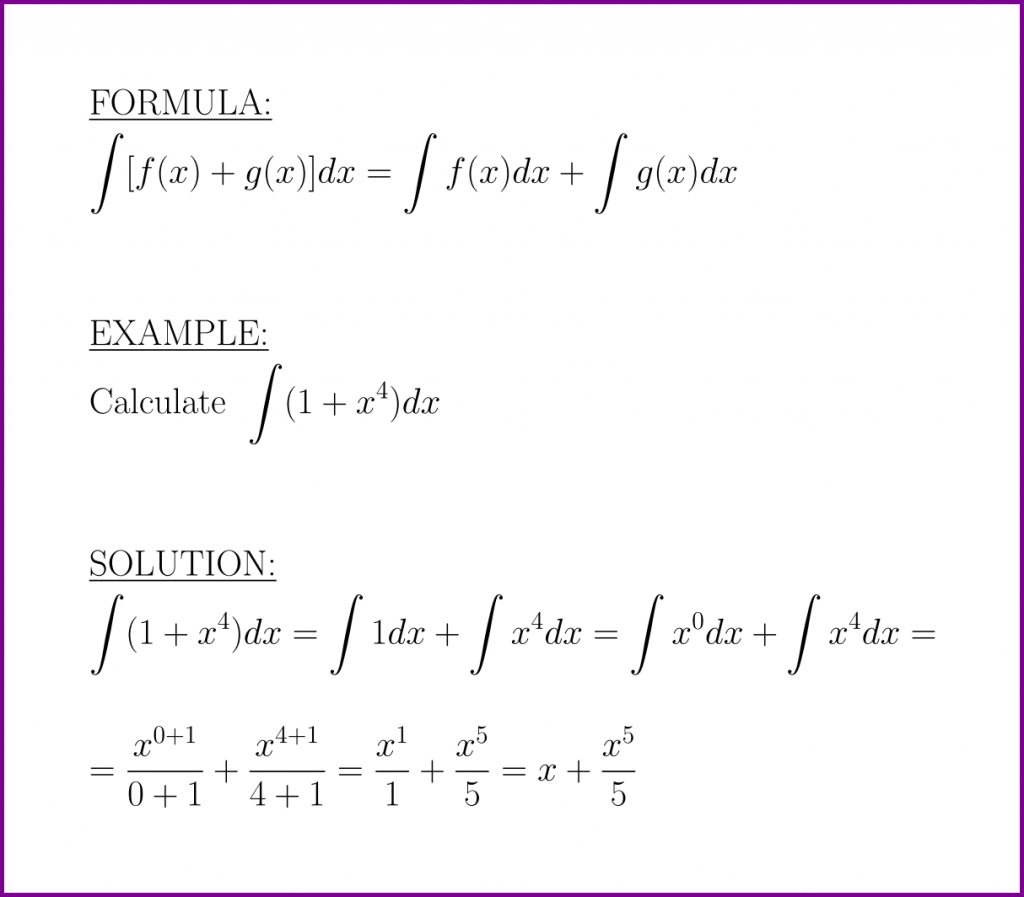 The Antiderivative Of Sum Of Functions Formula And Example Lunlun Com