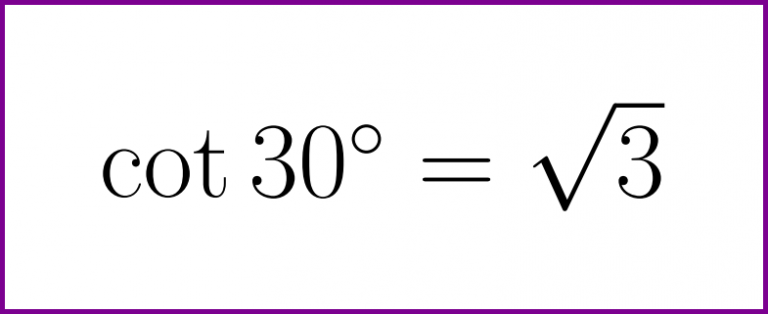 Exact value of cotangent of 30 degrees – LUNLUN.COM