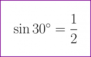 Exact value of sine of 30 degrees