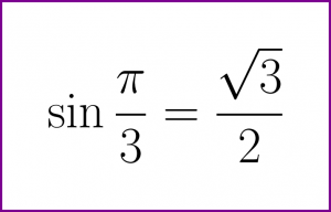 Exact value of sine of PI/3