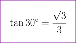 Exact value of tangent of 30 degrees