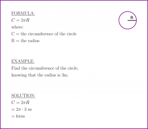 Circumference of the circle (formula and example)