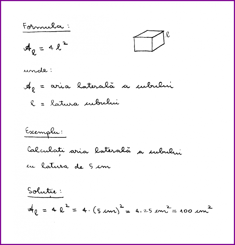 Learn Math In Romanian Aria Laterala A Cubului scris De Mana learn-math-in-romanian-aria-laterala-a-cubului-scris-de-mana