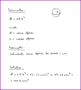 Learn Math In Romanian - Aria sferei (scris de mana)