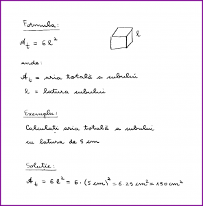 Learn Math In Romanian - Aria totala a cubului (scris de mana)