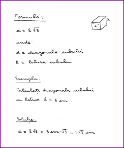 Learn Math In Romanian - Diagonala cubului (scris de mana)