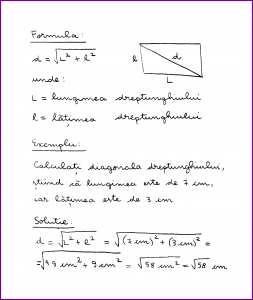 Learn Math In Romanian - Diagonala dreptunghiului (scris de mana)
