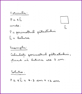 Learn Math In Romanian  Perimetrul patratului (scris de mana) 2