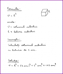 Learn Math In Romanian - Volumul cubului (scris de mana)