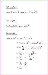 sin 3a (formula and example) (sine of triple angle) (trigonometry) (handwritten)