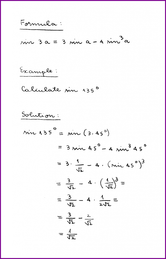 Sin 3a (formula And Example) (sine Of Triple Angle) (trigonometry ...