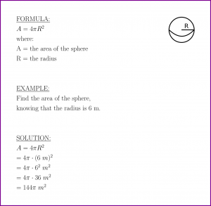 Area of the sphere (formula and example)
