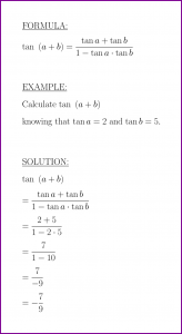 tan (a + b) (formula and example) (tangent of sum)