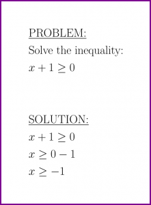 Solve x+1>=0 (first degree inequality)