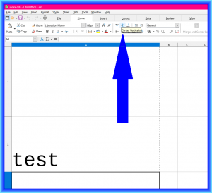 How to center vertically in LibreOffice Calc 1