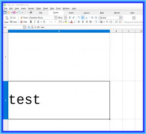 How to center vertically in LibreOffice Calc 2