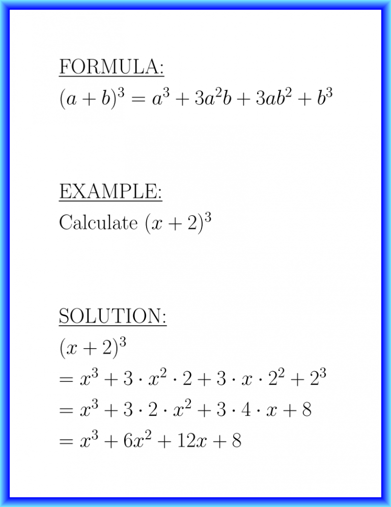 a plus b whole cube (formula with example) [sum cubed] [cube of a ...